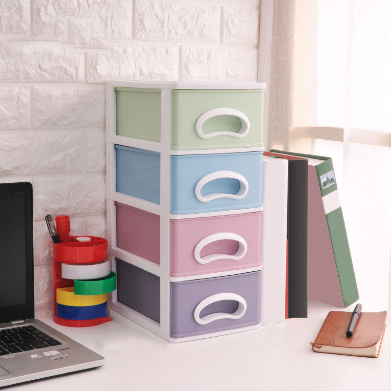 Color Block File Cabinet Drawers Vertical Plastic Filing Cabinet