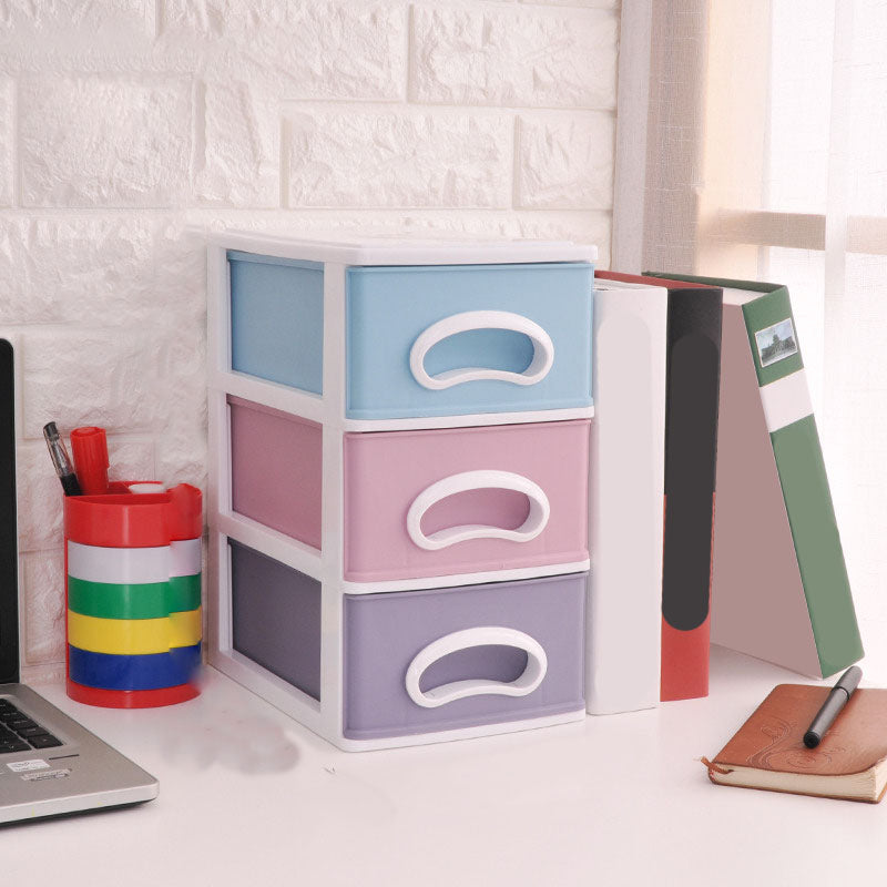 Color Block File Cabinet Drawers Vertical Plastic Filing Cabinet