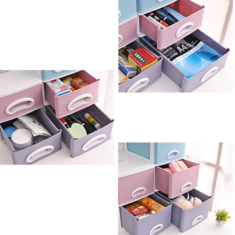 Color Block File Cabinet Drawers Vertical Plastic Filing Cabinet