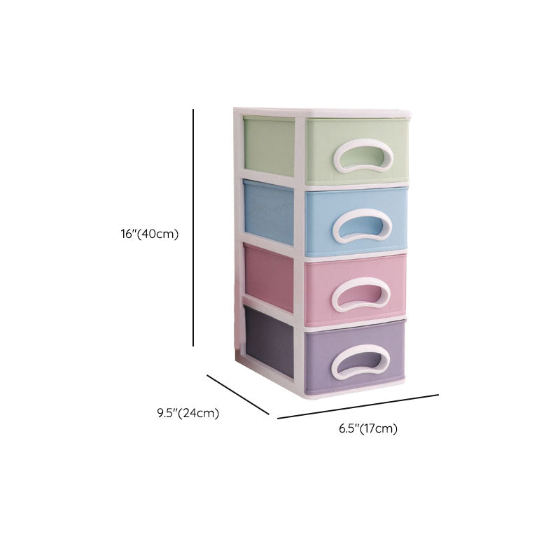 Color Block File Cabinet Drawers Vertical Plastic Filing Cabinet