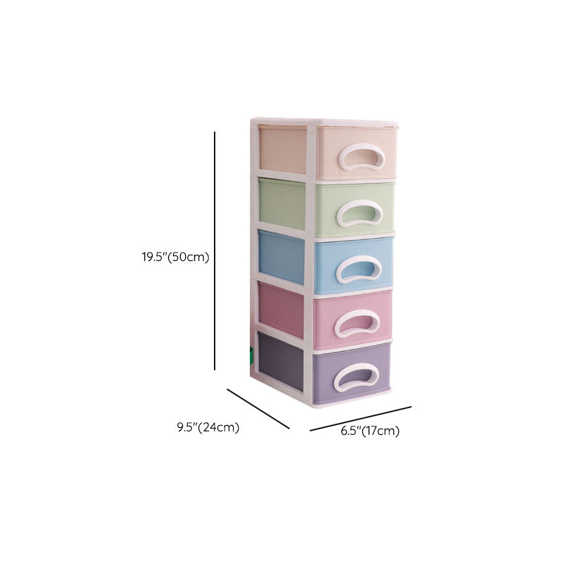 Color Block File Cabinet Drawers Vertical Plastic Filing Cabinet