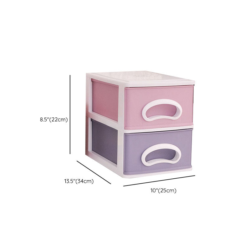 Color Block File Cabinet Drawers Vertical Plastic Filing Cabinet