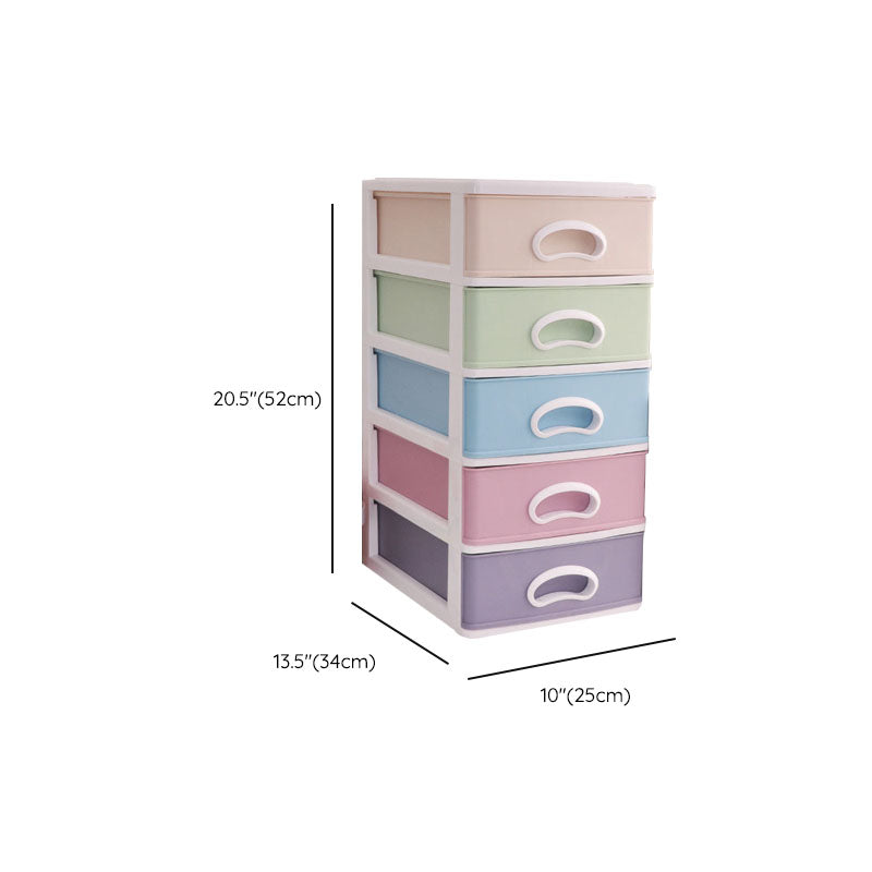 Color Block File Cabinet Drawers Vertical Plastic Filing Cabinet