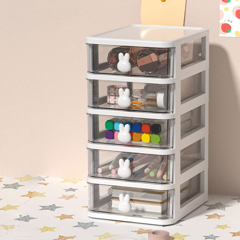 Transparent File Cabinet Plastic Drawers Vertical Filing Cabinet for Home and Office