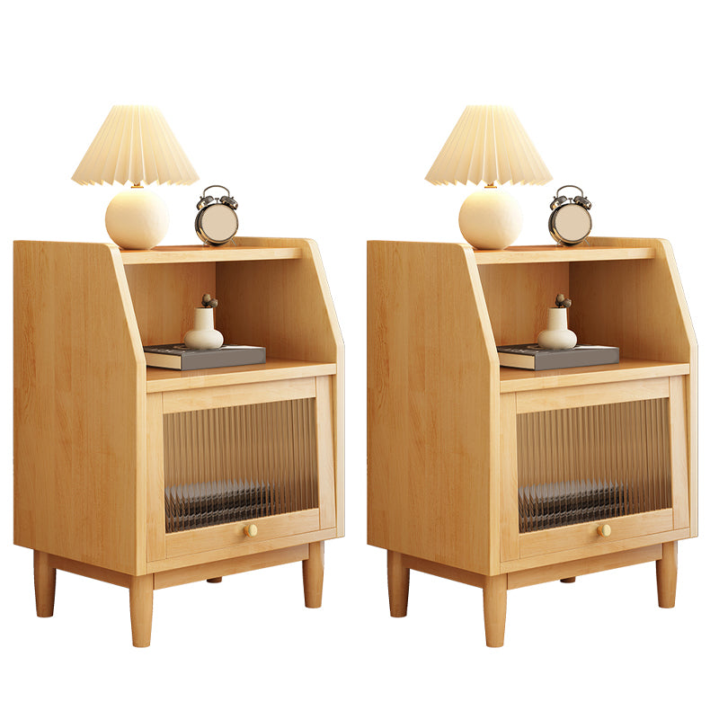 Contemporary Accent Table Nightstand Open Storage Nightstand