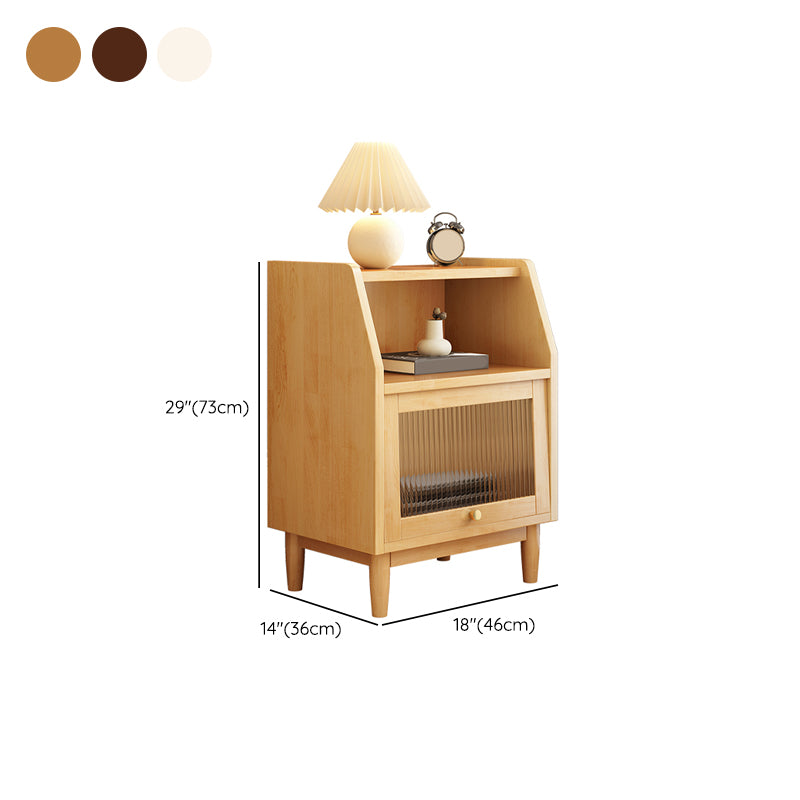 Contemporary Accent Table Nightstand Open Storage Nightstand