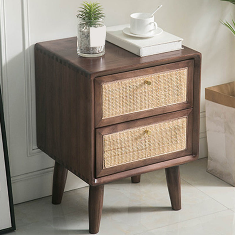 Drawer Storage Glam Accent Table Nightstand Antique Finish Bed Nightstand