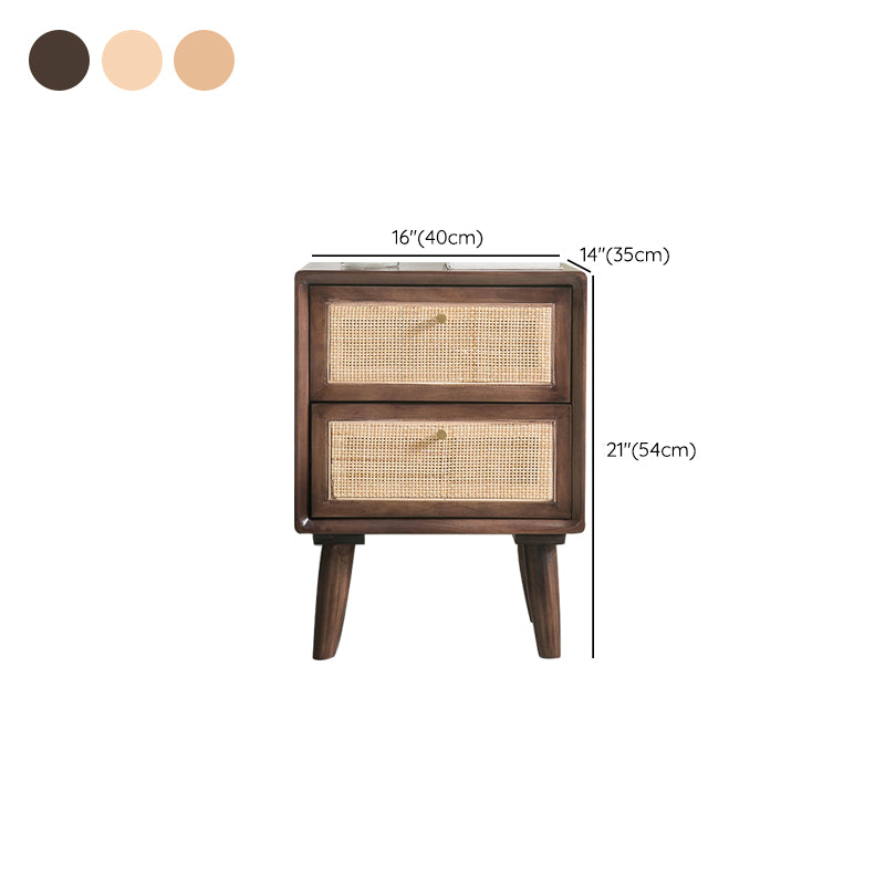 Drawer Storage Glam Accent Table Nightstand Antique Finish Bed Nightstand