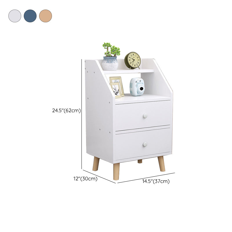 Modern Accent Table Nightstand Antique Finish Night Table with Legs