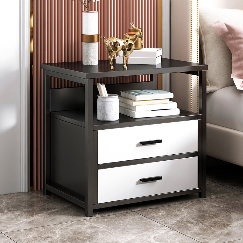 Drawer Storage Accent Table Nightstand Antique Finish Modern Bed Nightstand