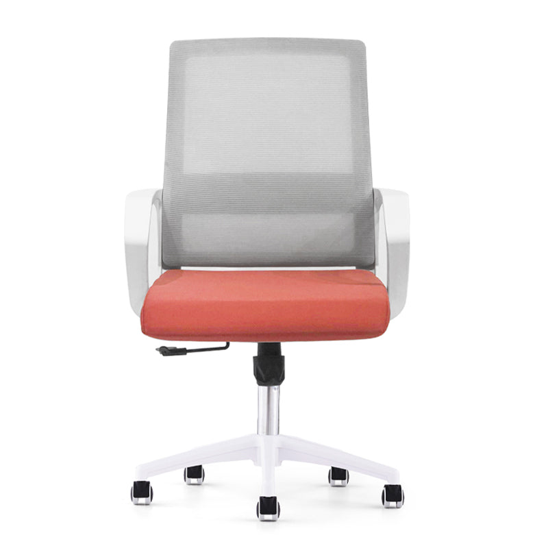 Modern Office Chair Fixed Arms Adjustable Seat Height Swivel Chair with Breathable Back