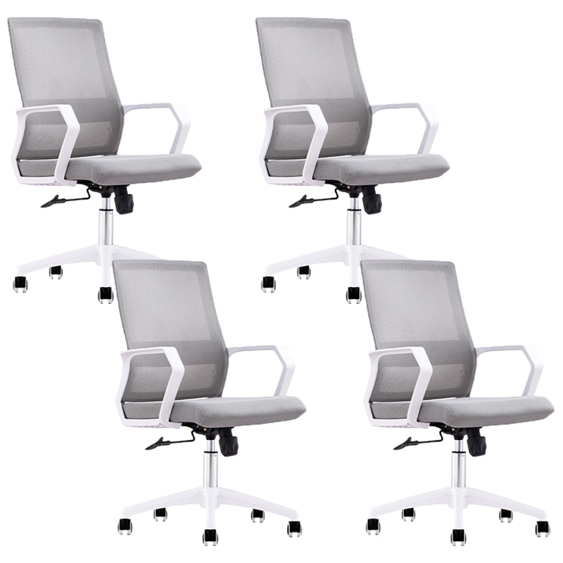 Modern Office Chair Fixed Arms Adjustable Seat Height Swivel Chair with Breathable Back