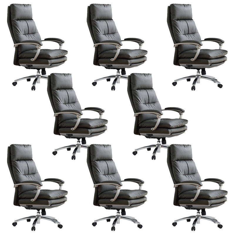 Modern Padded Arms Desk Chair Ergonomic Office Chair with Wheels