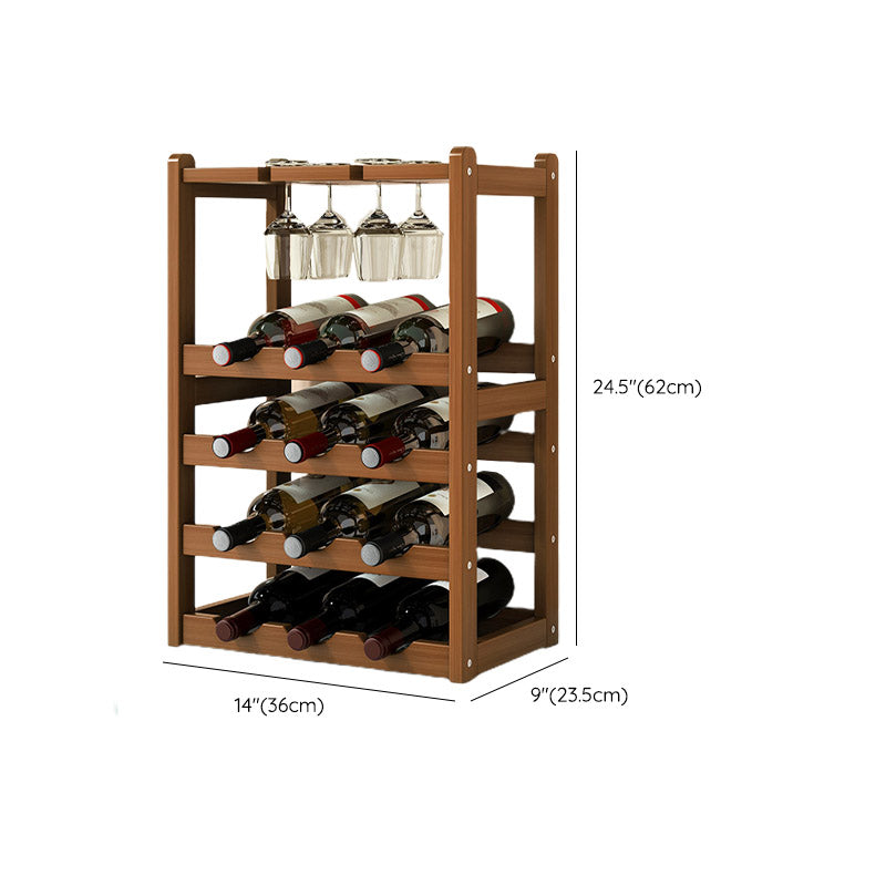 Countertop Wine Rack Solid Wood Wine Bottle Rack for Kitchen