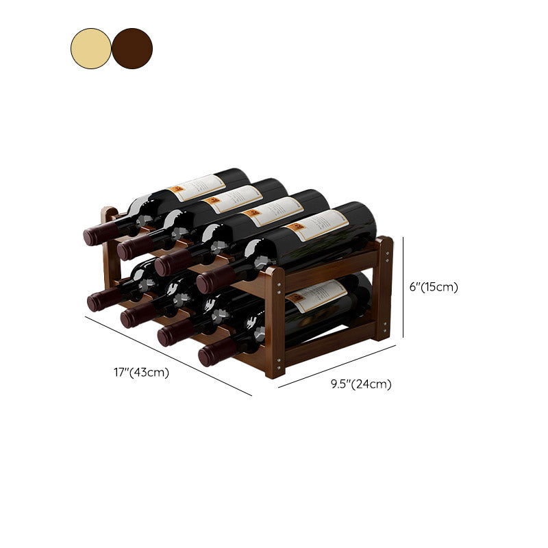 Countertop Modern Wine Rack Solid Wood Wine Bottle Rack for Living Room