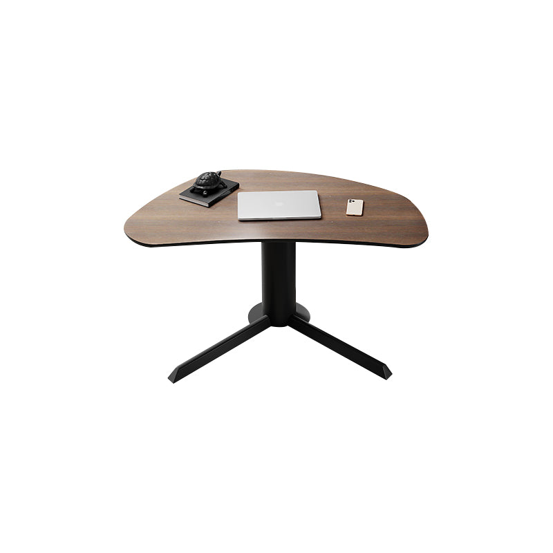 Irregular Shaped Wood Office Desk Brown Writing Desk for Home