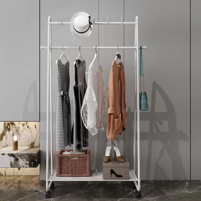 Gorgeous Metal Coat Rack Designer Storage Shelves Coat Rack with Castors