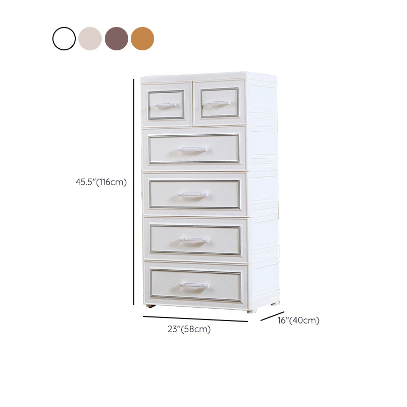 Scandinavian Vertical Nursery Dresser Plastic Kids Furniture with Drawers for Bedroom