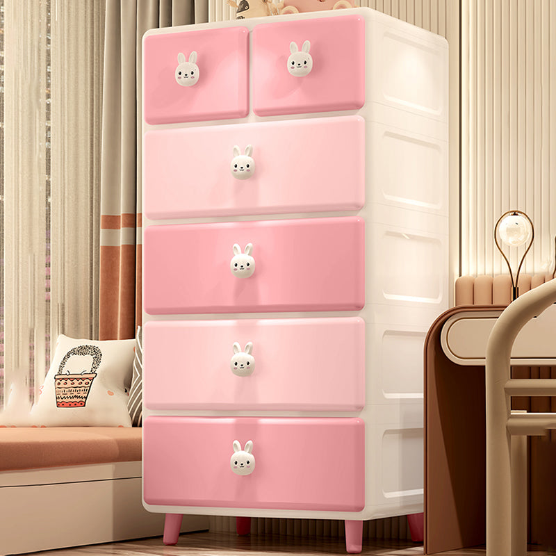 Scandinavian Baby Dresser Vertical Plastic Kids Furniture with Drawers for Bedroom