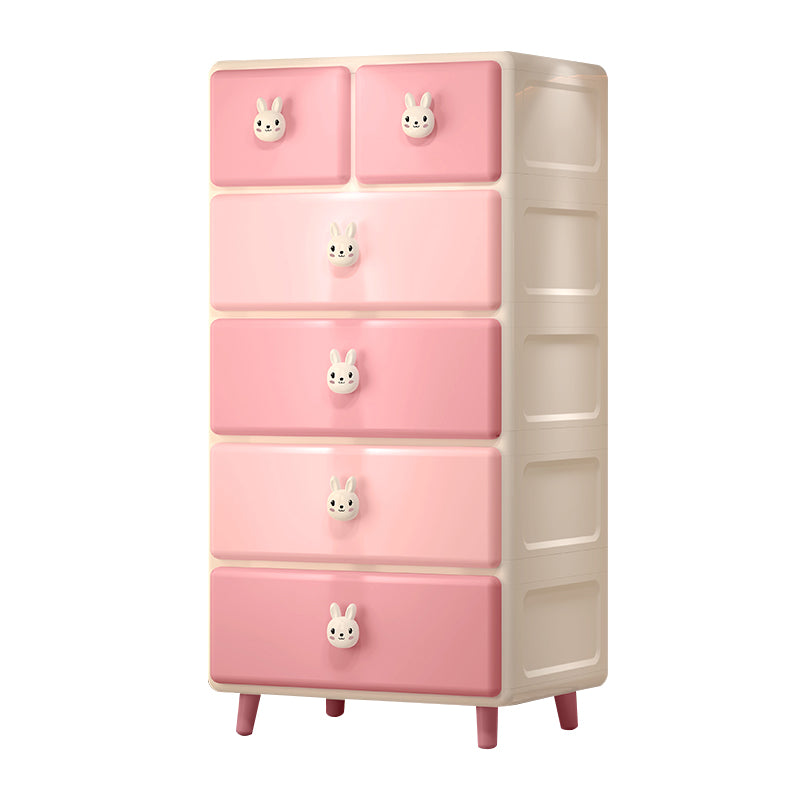 Scandinavian Baby Dresser Vertical Plastic Kids Furniture with Drawers for Bedroom