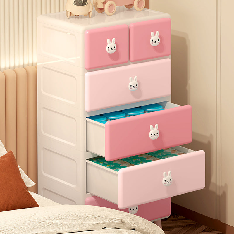 Scandinavian Baby Dresser Vertical Plastic Kids Furniture with Drawers for Bedroom