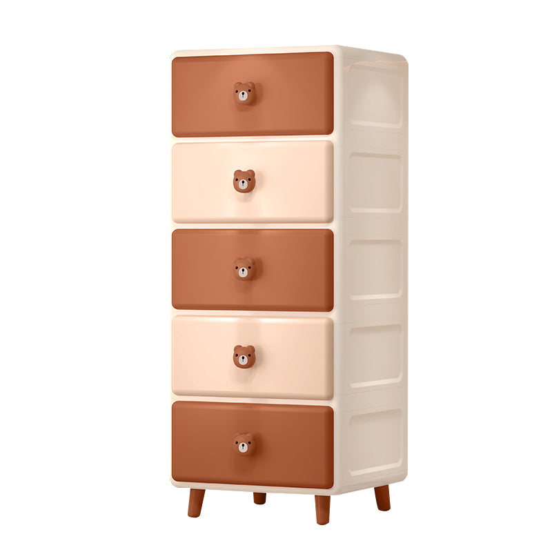 Scandinavian Baby Dresser Vertical Plastic Kids Furniture with Drawers for Bedroom