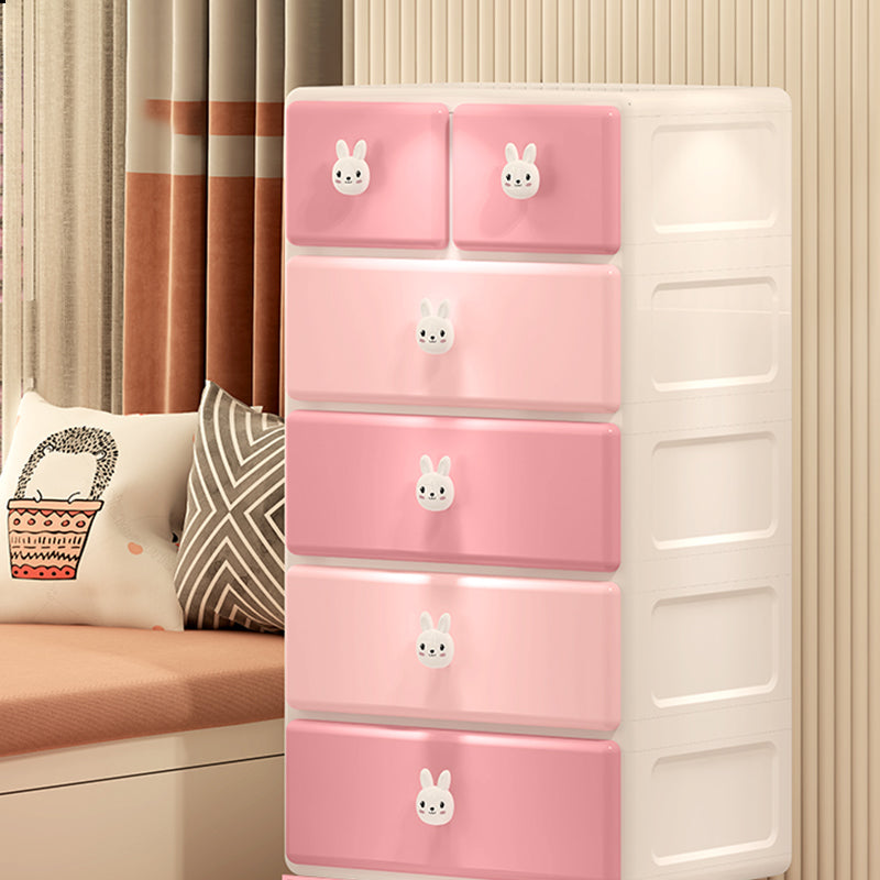 Scandinavian Baby Dresser Vertical Plastic Kids Furniture with Drawers for Bedroom