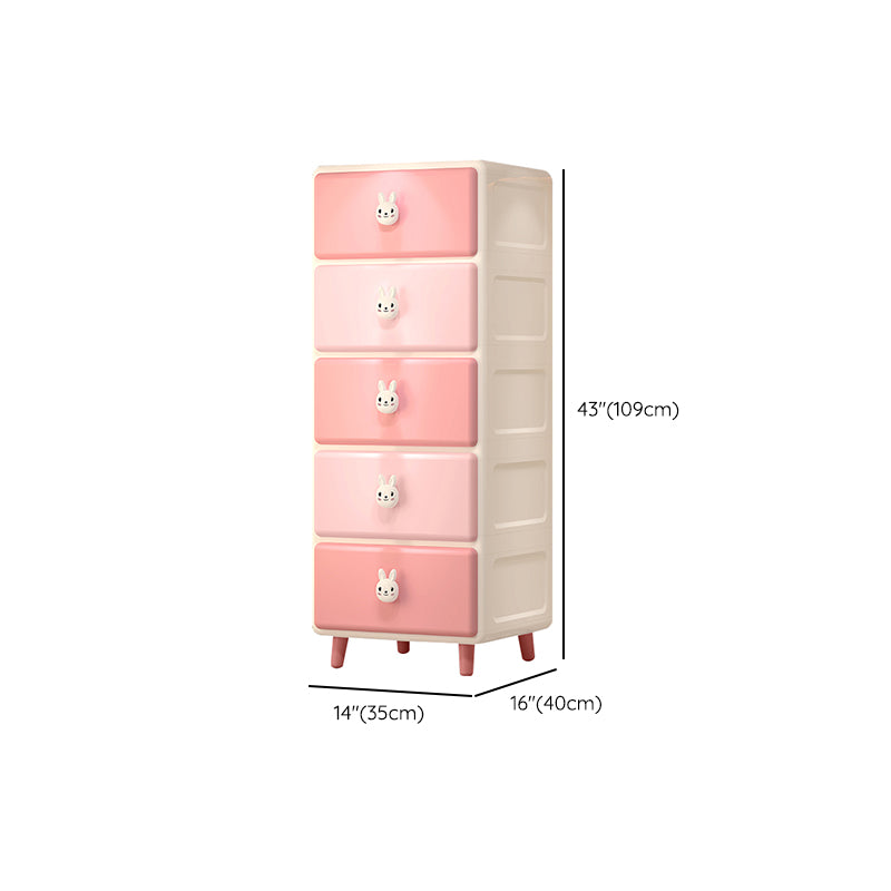 Scandinavian Baby Dresser Vertical Plastic Kids Furniture with Drawers for Bedroom