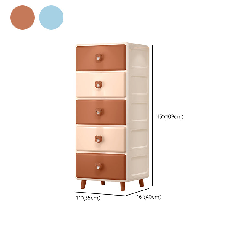 Scandinavian Baby Dresser Vertical Plastic Kids Furniture with Drawers for Bedroom