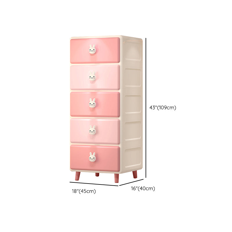 Scandinavian Baby Dresser Vertical Plastic Kids Furniture with Drawers for Bedroom