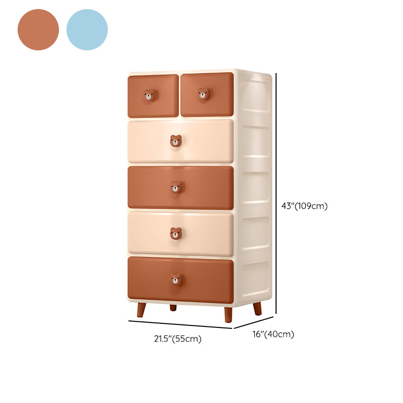 Scandinavian Baby Dresser Vertical Plastic Kids Furniture with Drawers for Bedroom