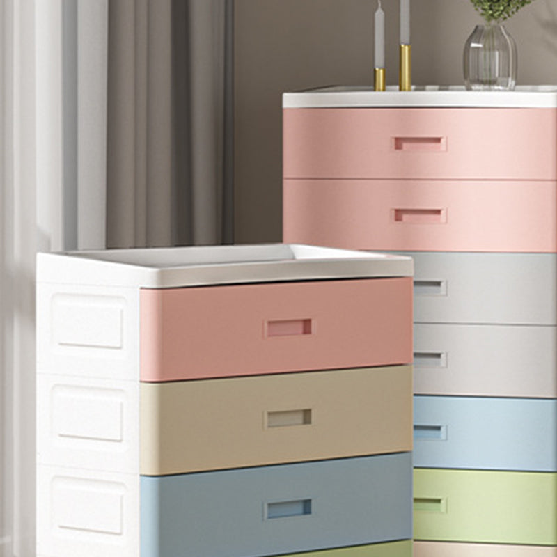 Plastic Chest Kids Nightstand Modern Nursery Dresser , 11.7-inch Width