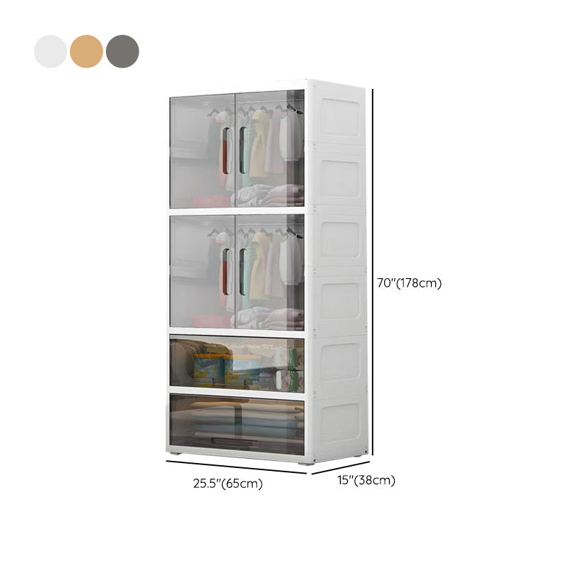 Modern Style Kids Closet Plastic Door Included Kid's Wardrobe for Home