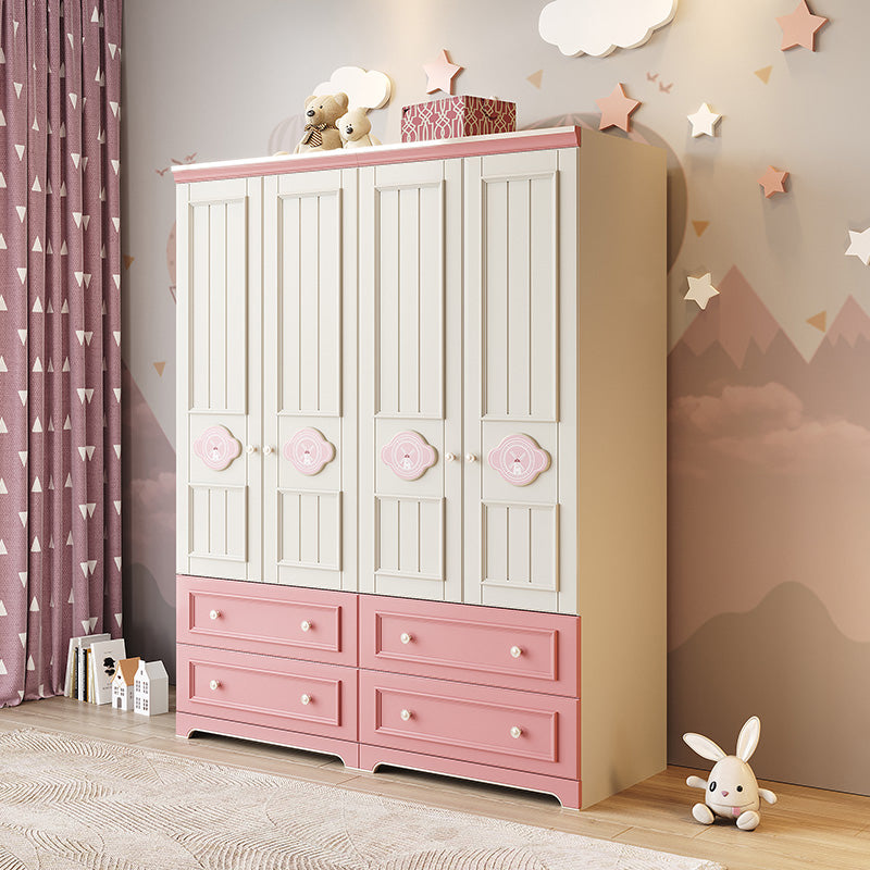 Manufactured Wooden Kids Closet Bedroom Wardrobe Closet with Cloth Rod