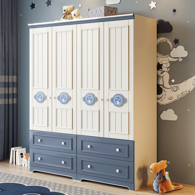 Manufactured Wooden Kids Closet Bedroom Wardrobe Closet with Cloth Rod