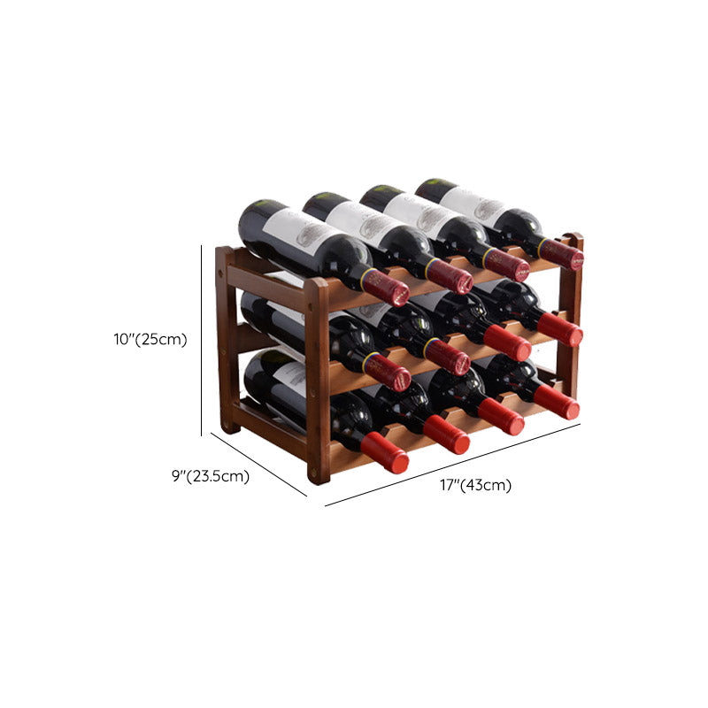 Modern Countertop Wine Rack Solid Wood Wine Bottle Rack for Living Room