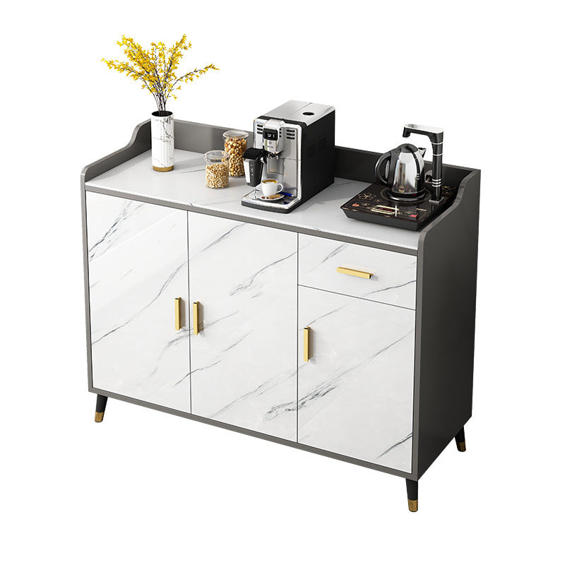 Glam Style Sideboard Stone Adjustable Shelving Side Board with Cabinets and Drawers