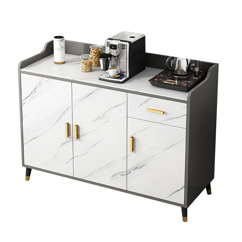 Glam Style Sideboard Stone Adjustable Shelving Side Board with Cabinets and Drawers