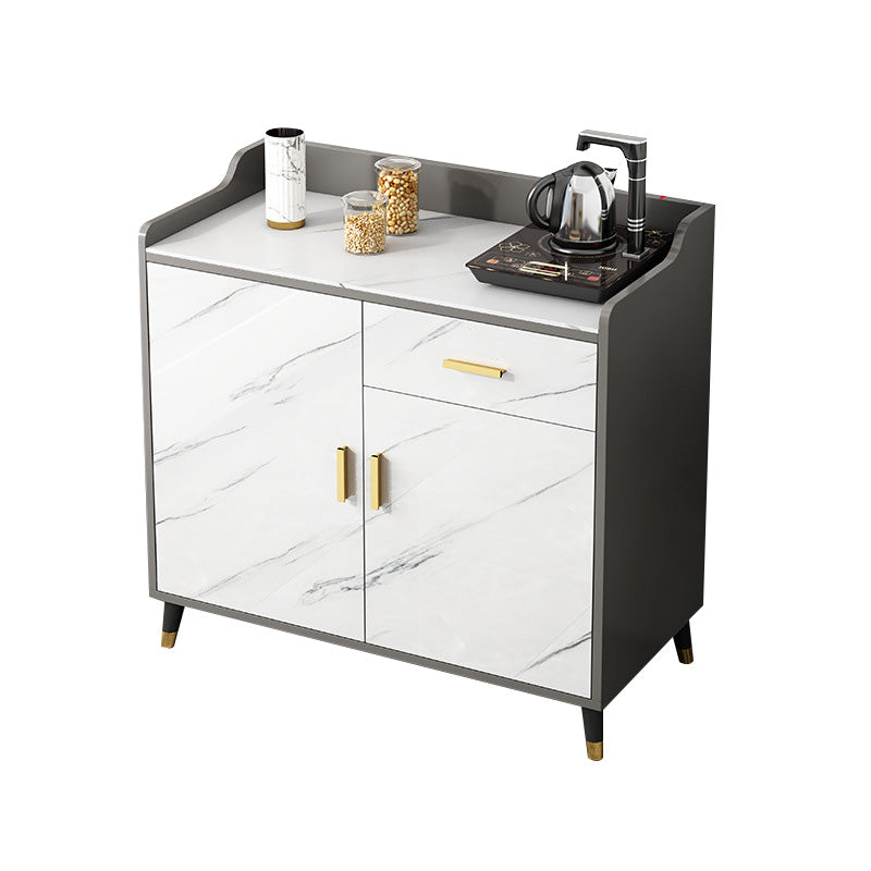 Glam Style Sideboard Stone Adjustable Shelving Side Board with Cabinets and Drawers