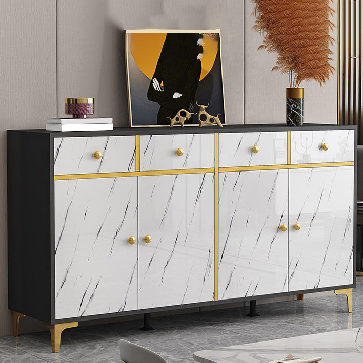 Wood Side Board Modern Style Sideboard with Drawers and Cabinets