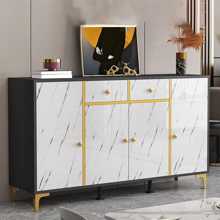 Wood Side Board Modern Style Sideboard with Drawers and Cabinets