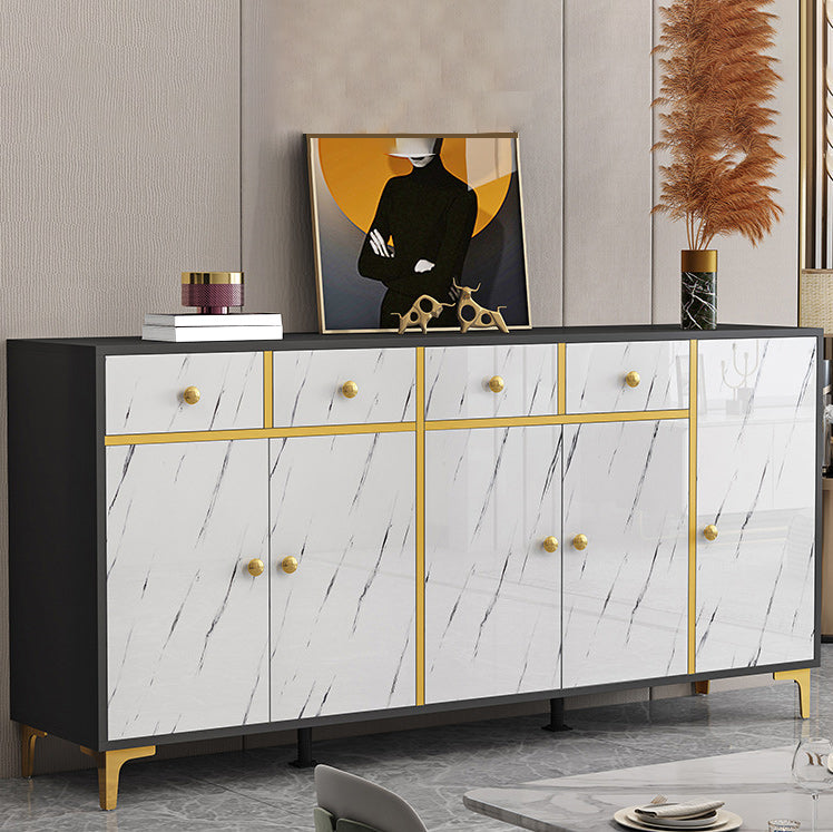 Wood Side Board Modern Style Sideboard with Drawers and Cabinets