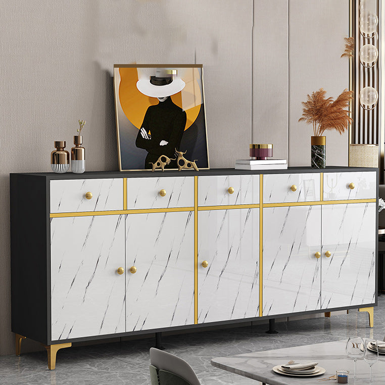 Wood Side Board Modern Style Sideboard with Drawers and Cabinets