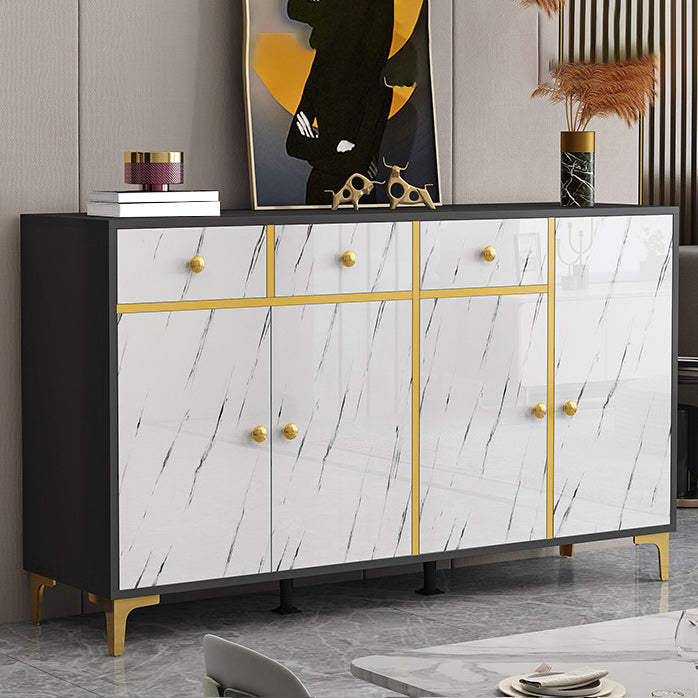 Wood Side Board Modern Style Sideboard with Drawers and Cabinets