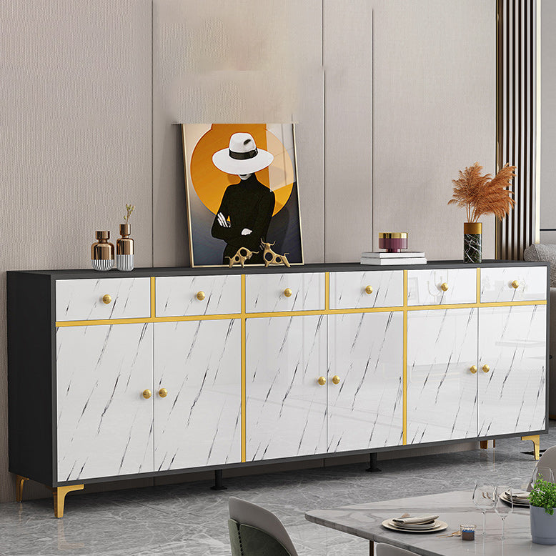 Wood Side Board Modern Style Sideboard with Drawers and Cabinets