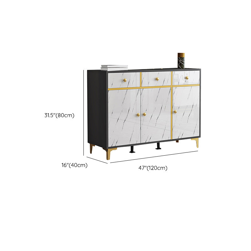 Wood Side Board Modern Style Sideboard with Drawers and Cabinets