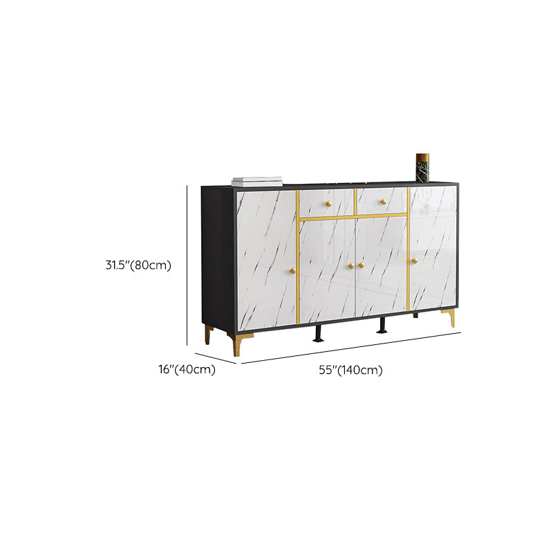 Wood Side Board Modern Style Sideboard with Drawers and Cabinets