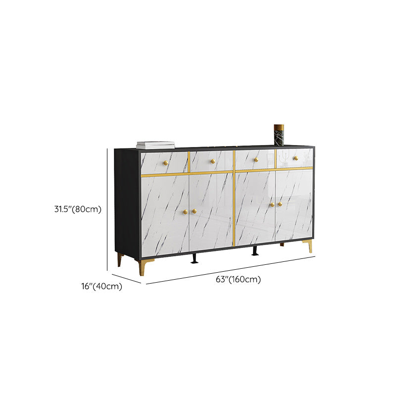 Wood Side Board Modern Style Sideboard with Drawers and Cabinets