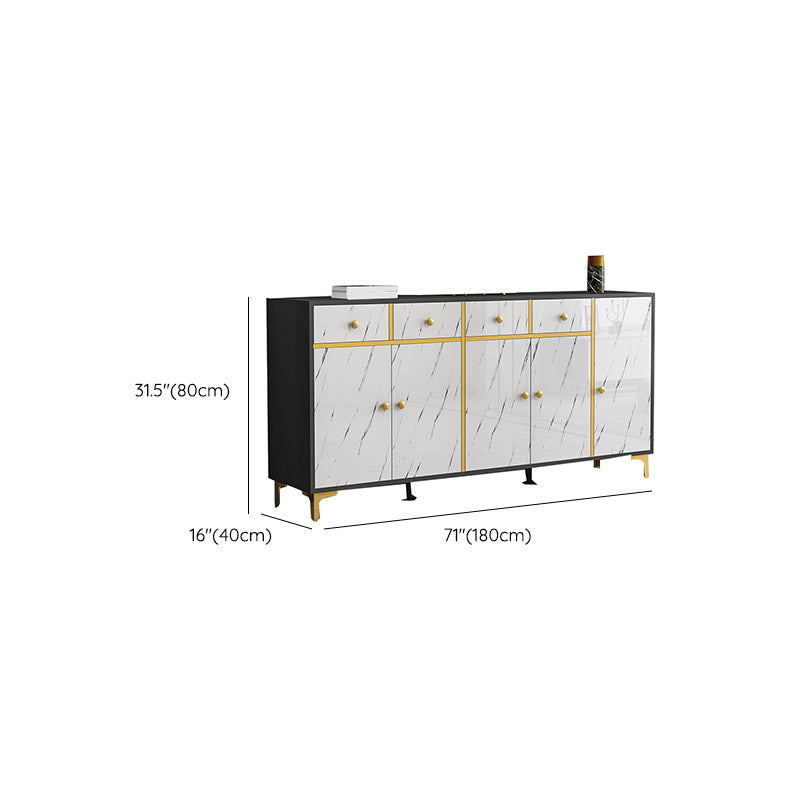 Wood Side Board Modern Style Sideboard with Drawers and Cabinets