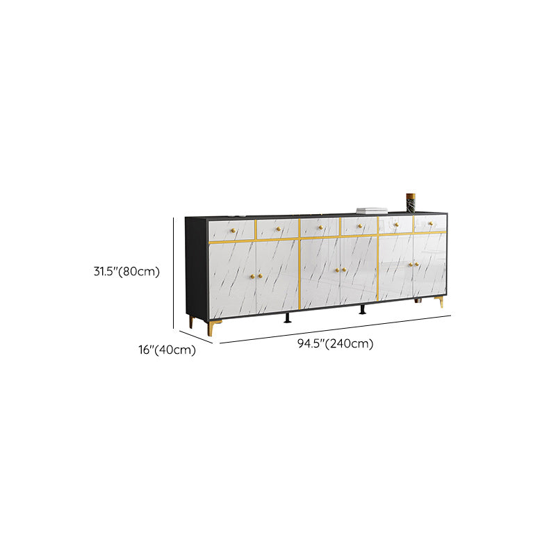 Wood Side Board Modern Style Sideboard with Drawers and Cabinets